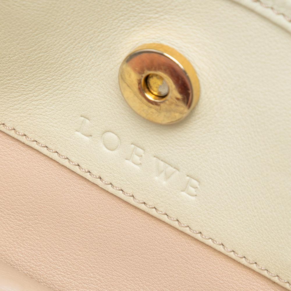 Loewe AB LOEWE Brown Beige with White Suede Leather Anagram Tote Spain