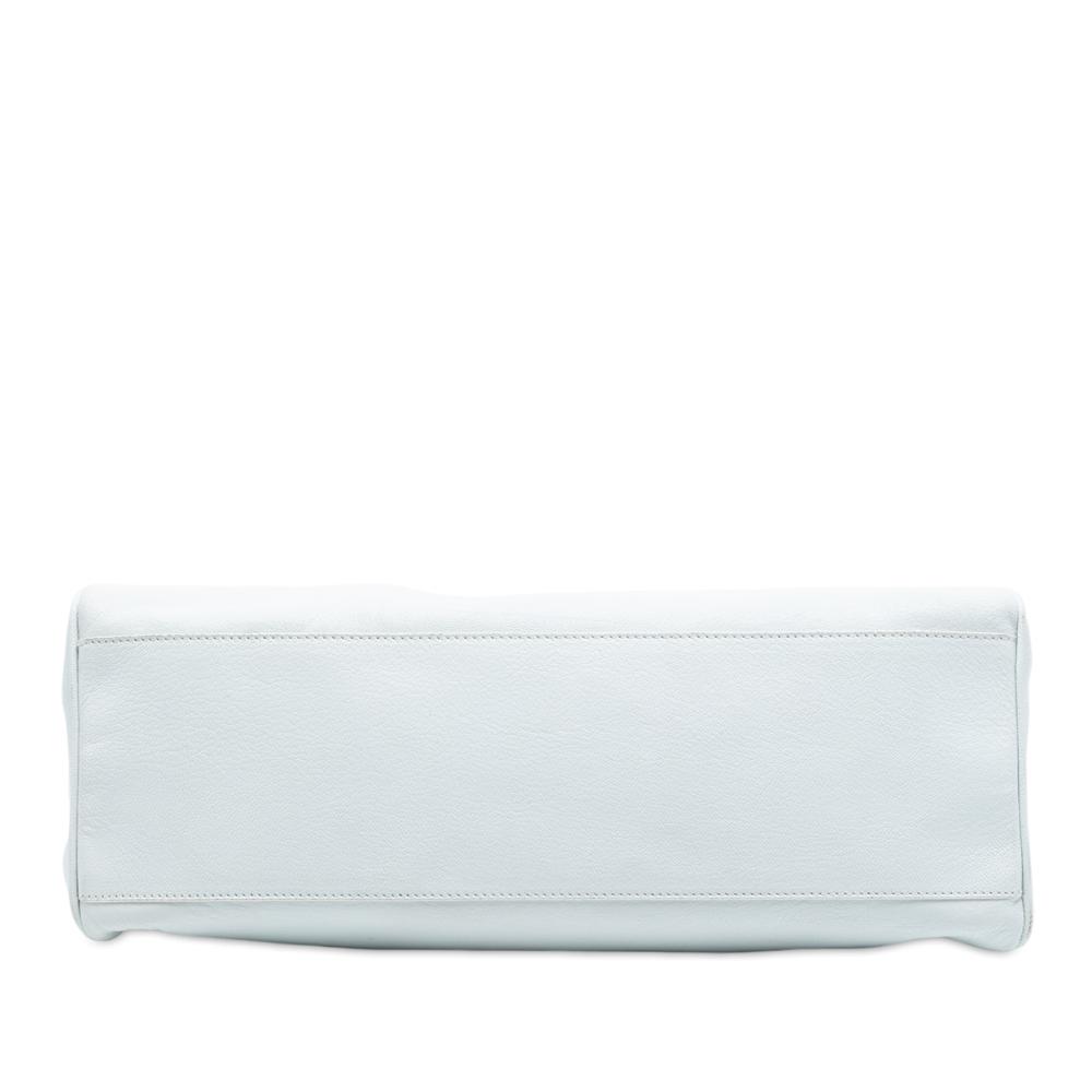 Fendi B Fendi White Calf Leather FF Tote Italy