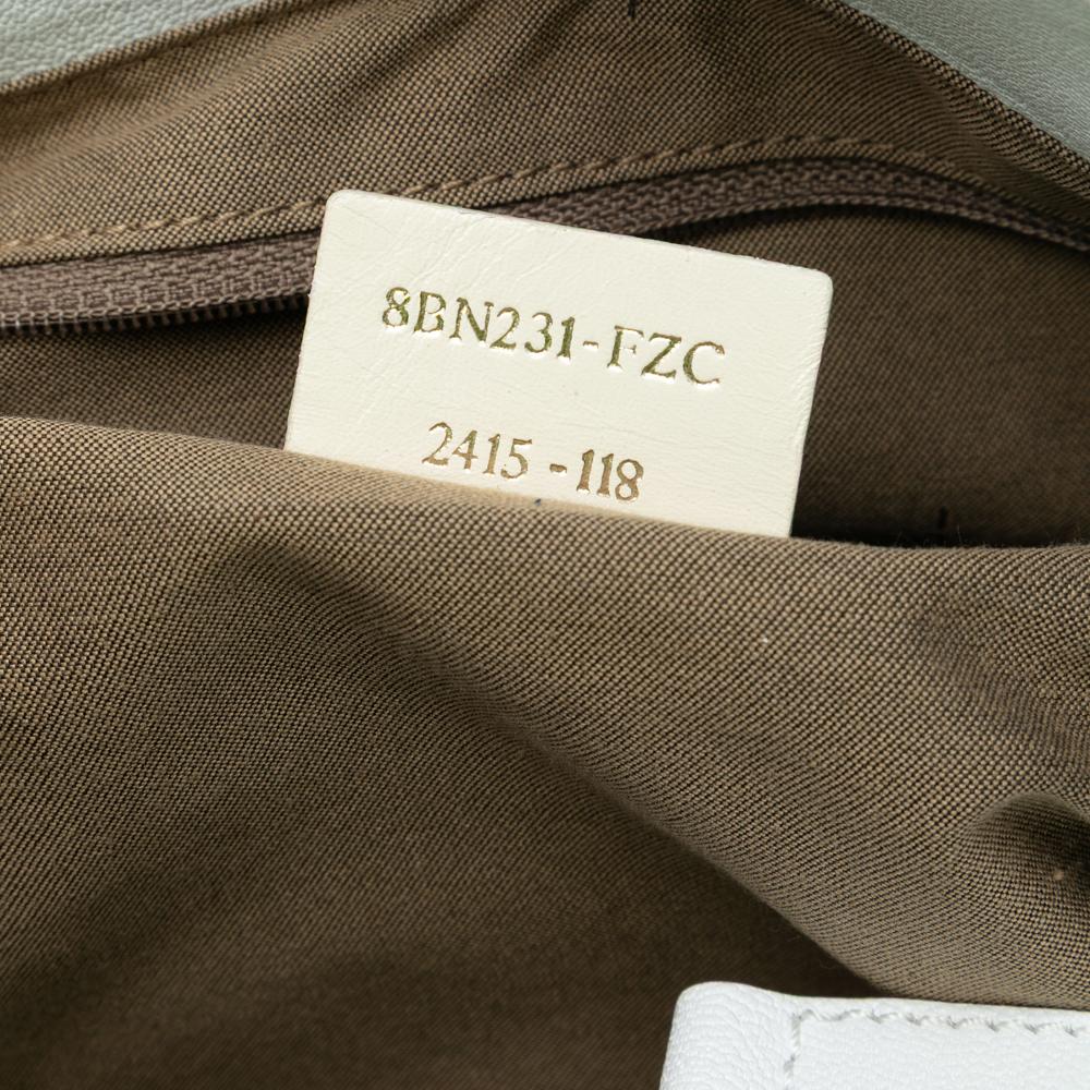 Fendi B Fendi White Calf Leather FF Tote Italy