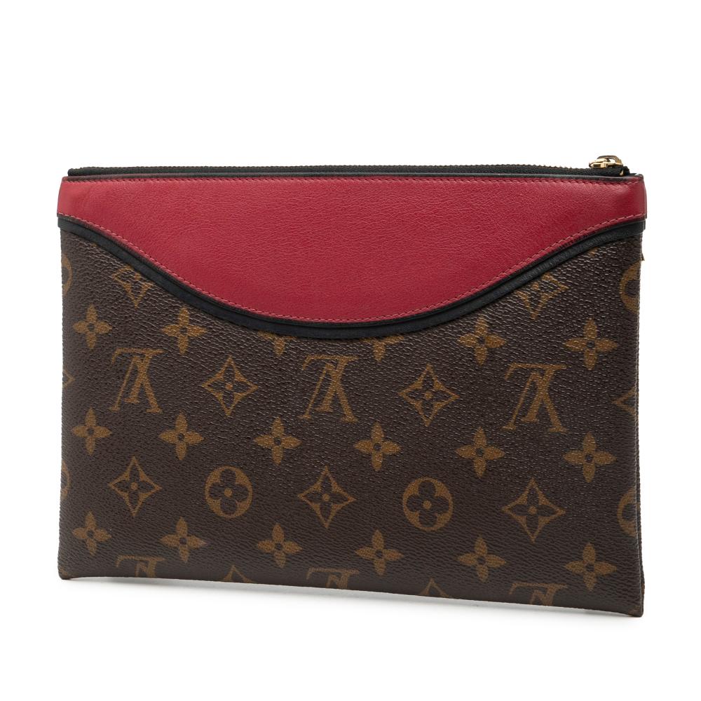 Louis Vuitton AB Louis Vuitton Brown with Red Monogram Canvas Fabric Monogram Pochette Tuileries France