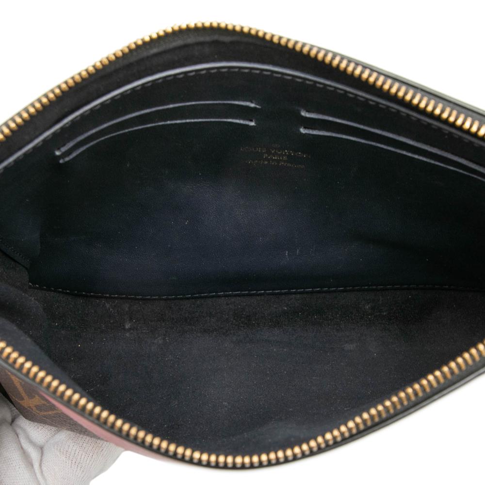 Louis Vuitton AB Louis Vuitton Brown with Red Monogram Canvas Fabric Monogram Pochette Tuileries France