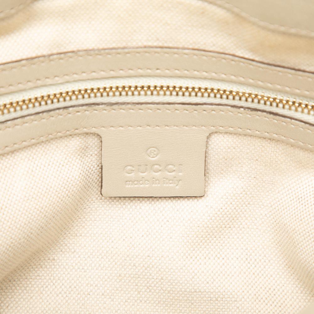 Gucci B Gucci Brown Beige with White Canvas Fabric GG Web Mayfair Satchel Italy