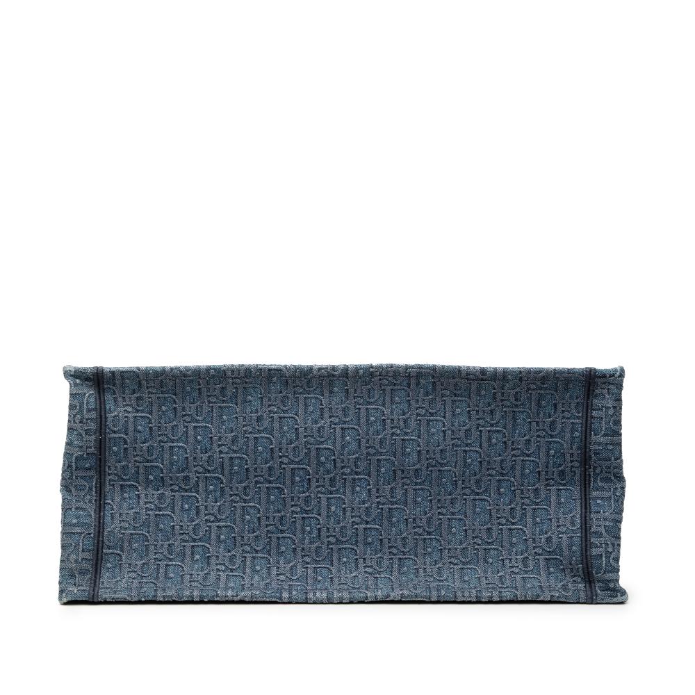 Christian Dior B Dior Blue Denim Fabric Large Oblique Book Tote Italy