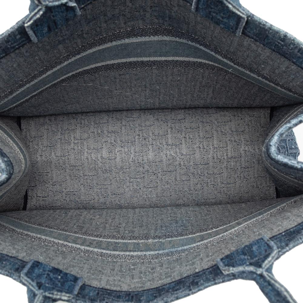 Christian Dior B Dior Blue Denim Fabric Large Oblique Book Tote Italy