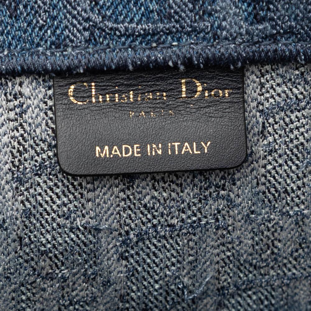 Christian Dior B Dior Blue Denim Fabric Large Oblique Book Tote Italy