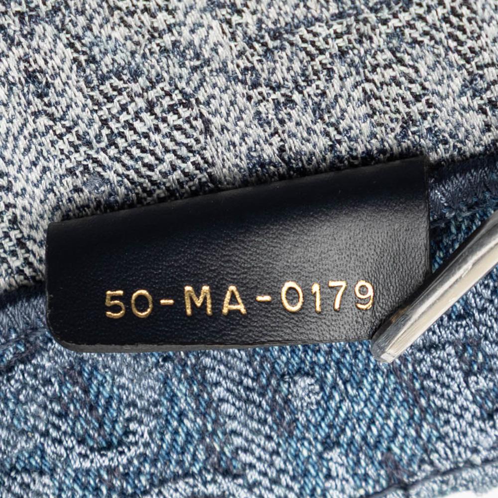 Christian Dior B Dior Blue Denim Fabric Large Oblique Book Tote Italy