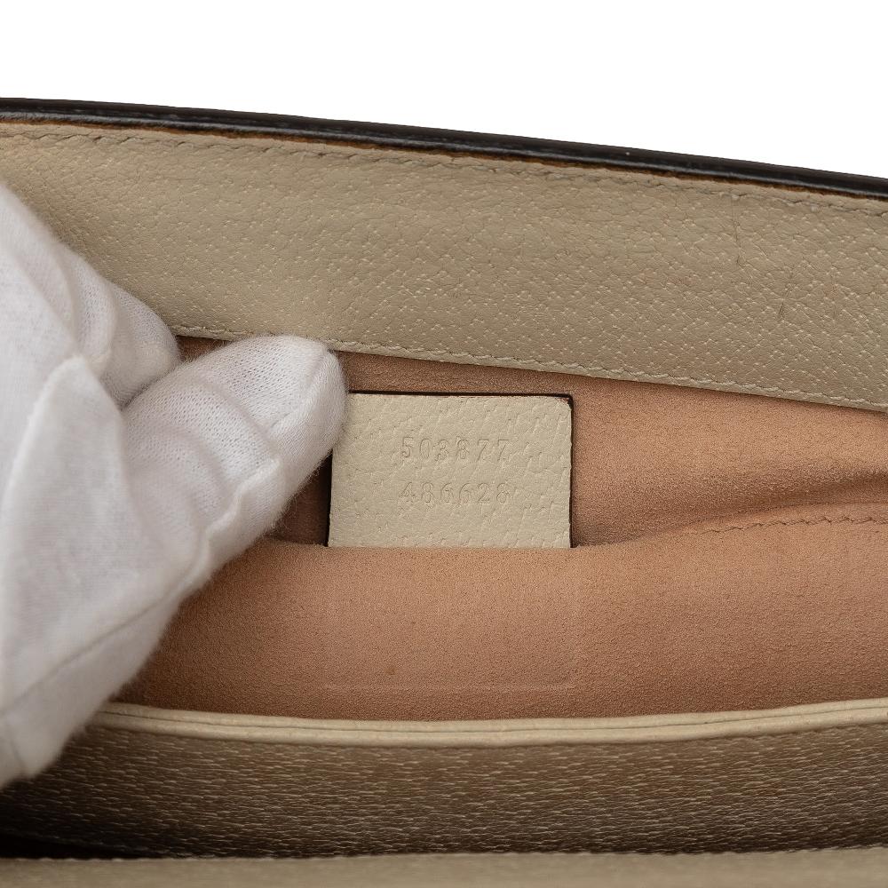 Gucci B Gucci White Calf Leather Small skin Ophidia Chain Crossbody Italy