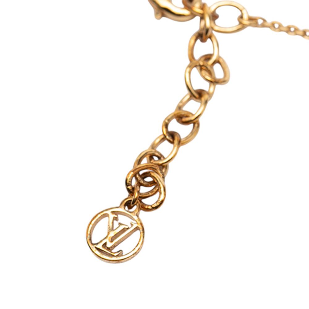 Louis Vuitton AB Louis Vuitton Gold Gold Plated Metal Petit Louis Bracelet Italy