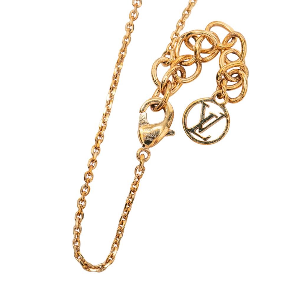 Louis Vuitton AB Louis Vuitton Gold Gold Plated Metal Petit Louis Bracelet Italy