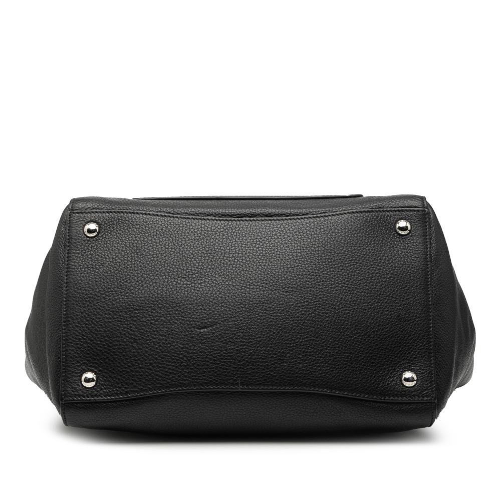 Prada B Prada Black Calf Leather Vitello Daino Shopping Tote India