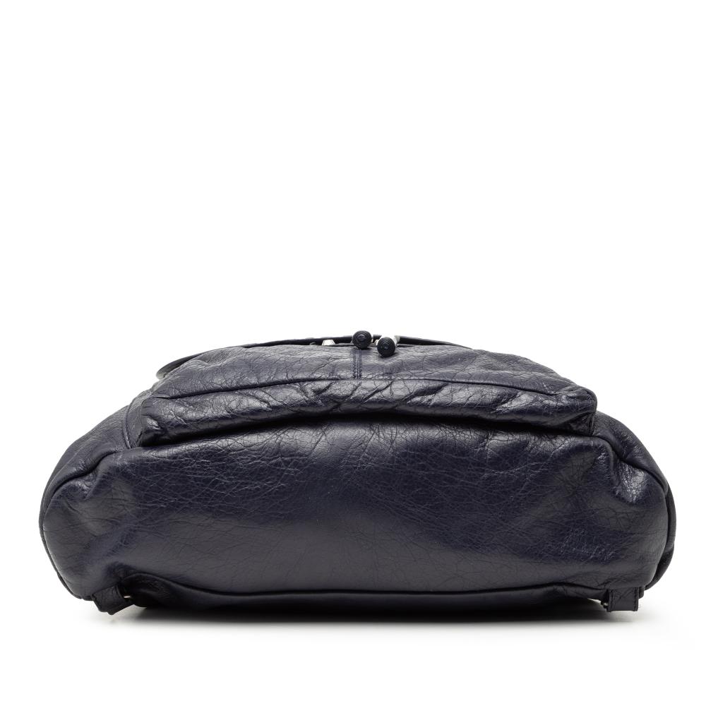 Balenciaga B Balenciaga Blue Navy Lambskin Leather Leather Lambskin Motocross Classic Traveler Backpack Italy