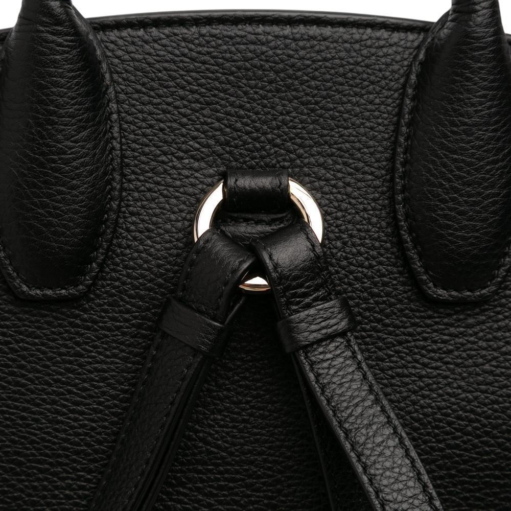 Ferragamo AB Ferragamo Black Calf Leather Studio Backpack Italy