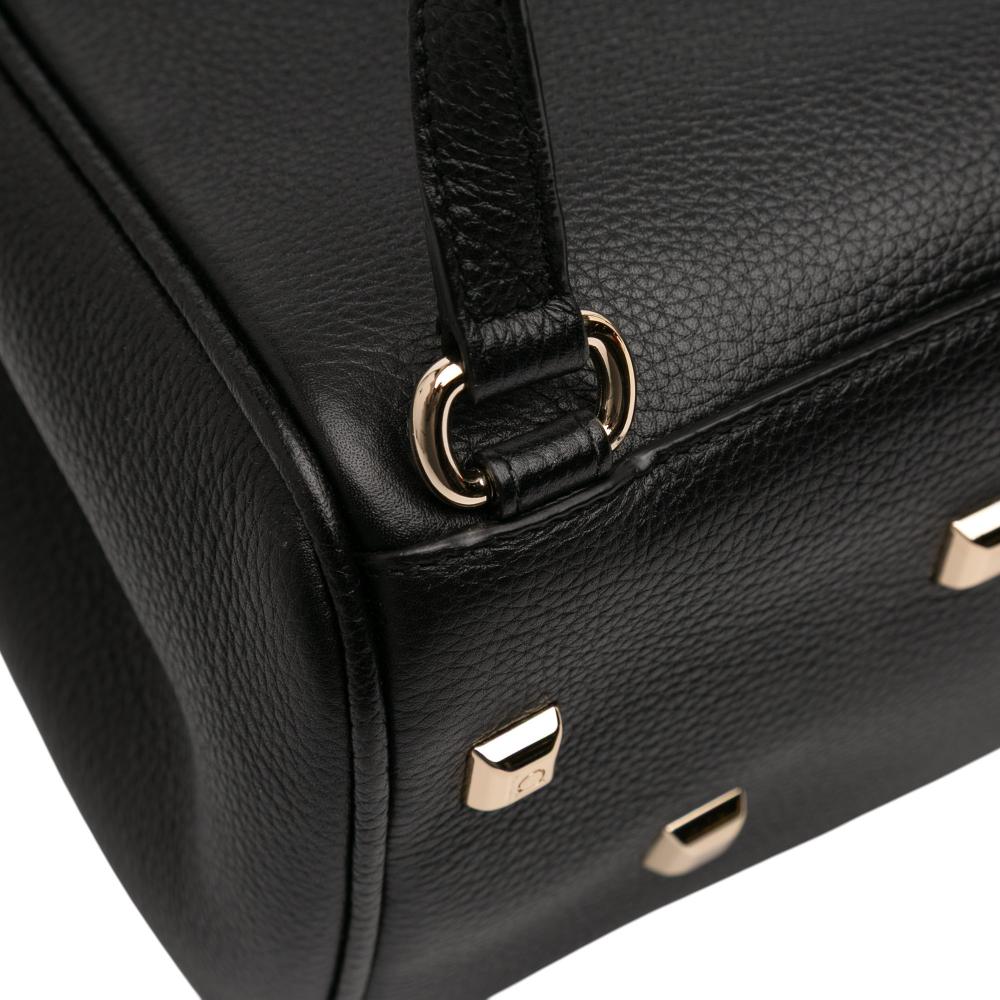 Ferragamo AB Ferragamo Black Calf Leather Studio Backpack Italy