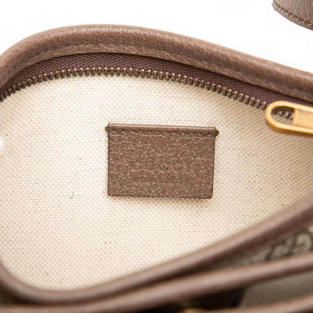 Gucci AB Gucci Brown Coated Canvas Fabric GG Supreme Web Ophidia Crossbody Italy
