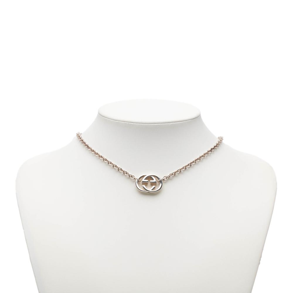 Gucci AB Gucci Silver SV925 / Sterling Silver Metal Sterling Silver Interlocking G Necklace Italy