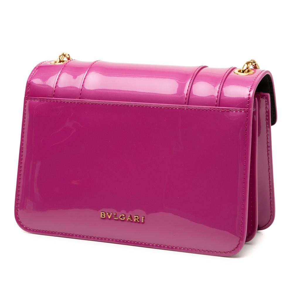 Bvlgari B Bvlgari Pink Hot Pink Patent Leather Leather Patent Serpenti Forever Crossbody Italy