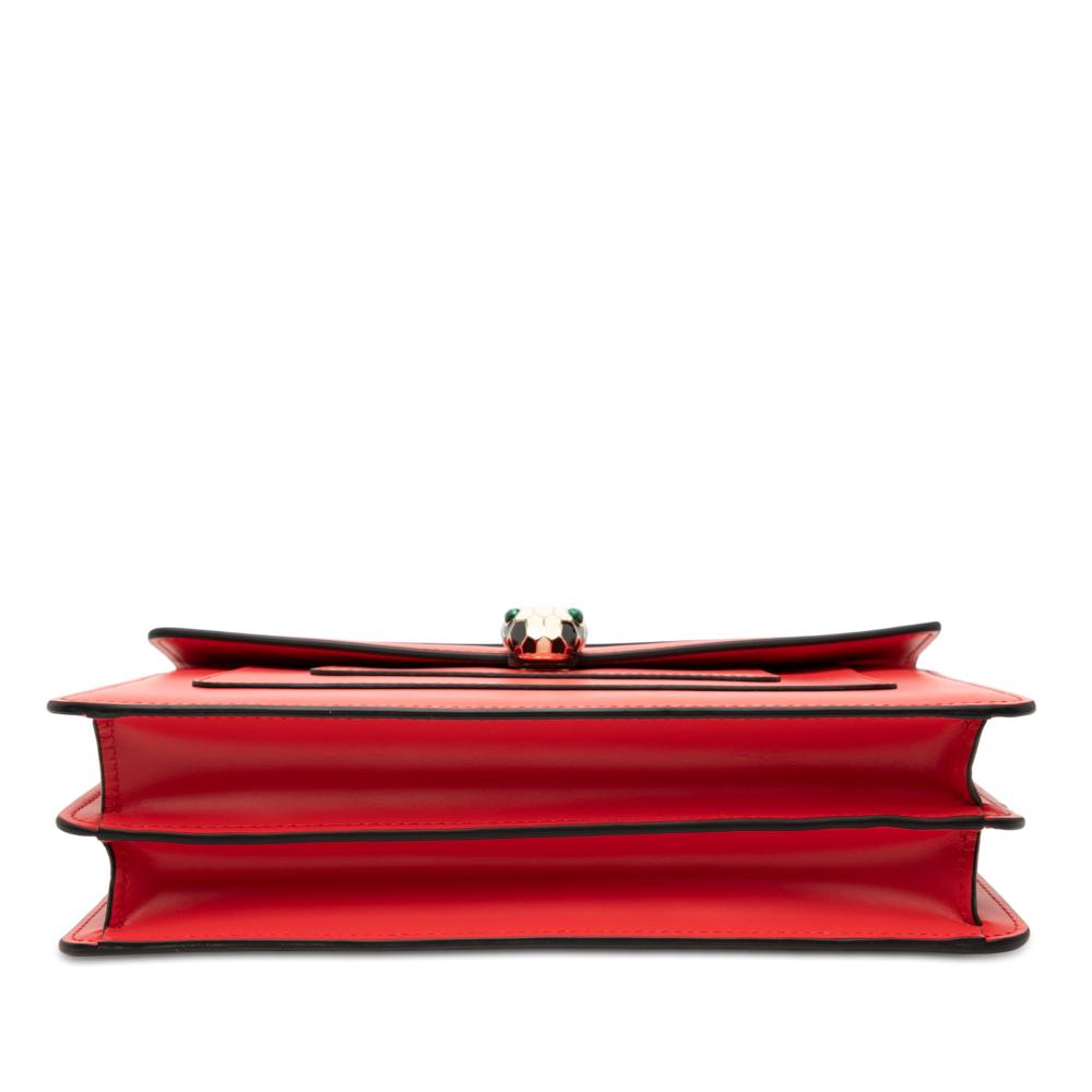 Bvlgari AB Bvlgari Red Calf Leather Medium skin Serpenti Forever Shoulder Bag Italy