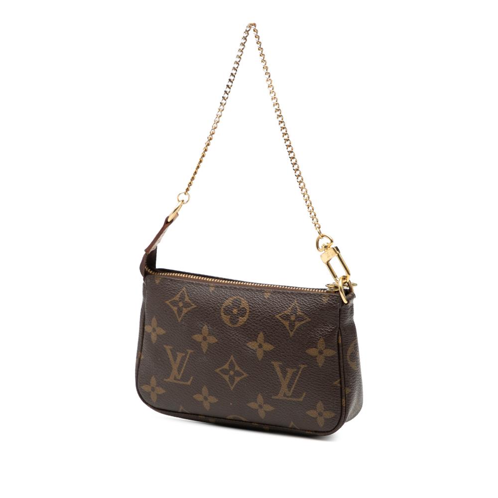 Louis Vuitton B Louis Vuitton Brown Monogram Canvas Fabric Monogram Mini Pochette Accessoires France
