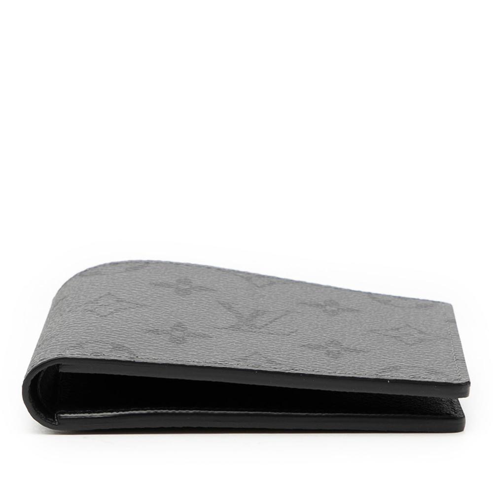 Louis Vuitton A Louis Vuitton Gray Monogram Canvas Fabric Monogram Eclipse Reverse Slender Wallet France