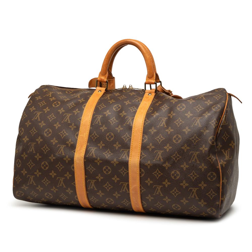Louis Vuitton B Louis Vuitton Brown Monogram Canvas Fabric Monogram Keepall 50 Spain