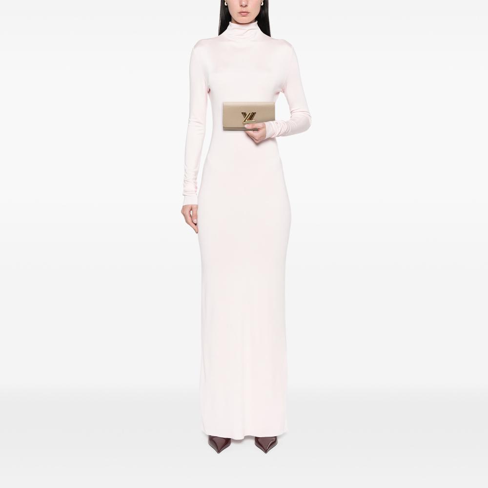 Louis Vuitton AB Louis Vuitton Brown Beige Epi Leather Leather Epi Twist Long Wallet France