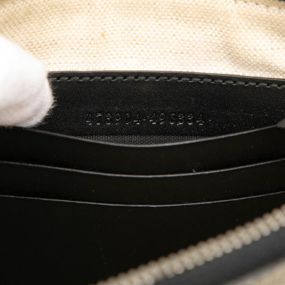 Gucci B Gucci Brown Coated Canvas Fabric GG Supreme Tiger Clutch Italy