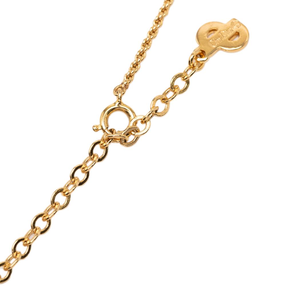 Christian Dior AB Dior Gold Gold Plated Metal CD Logo Heart Necklace Germany