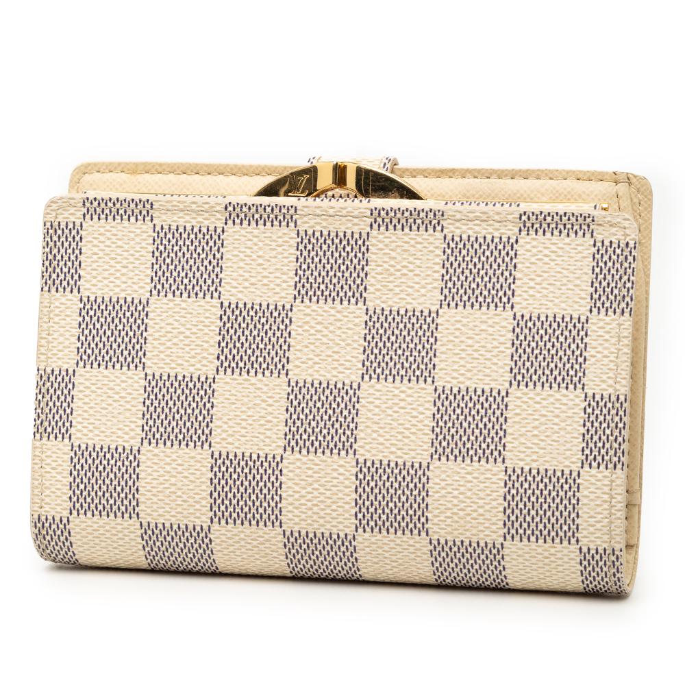 Louis Vuitton B Louis Vuitton White Damier Canvas Fabric Damier Azur Portefeuille Viennois France