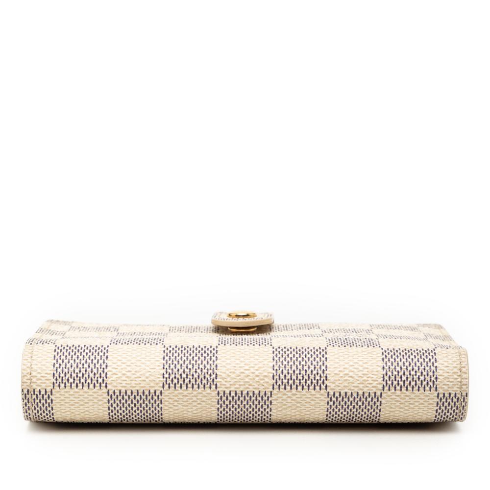 Louis Vuitton B Louis Vuitton White Damier Canvas Fabric Damier Azur Portefeuille Viennois France