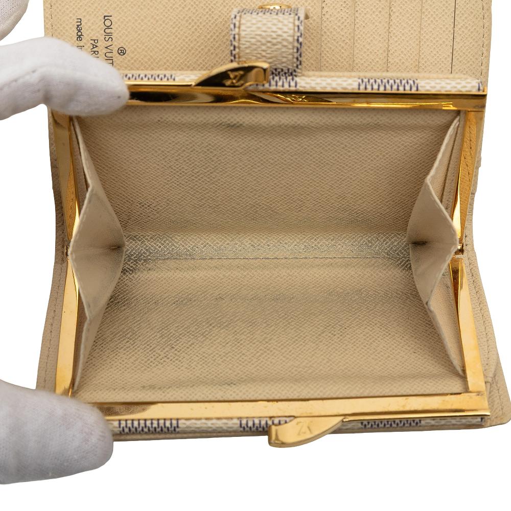 Louis Vuitton B Louis Vuitton White Damier Canvas Fabric Damier Azur Portefeuille Viennois France