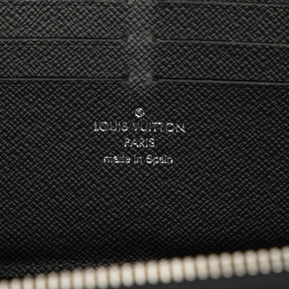 Louis Vuitton B Louis Vuitton Black Damier Canvas Fabric Damier Graphite Dragonne Zippy Long Wallet Spain
