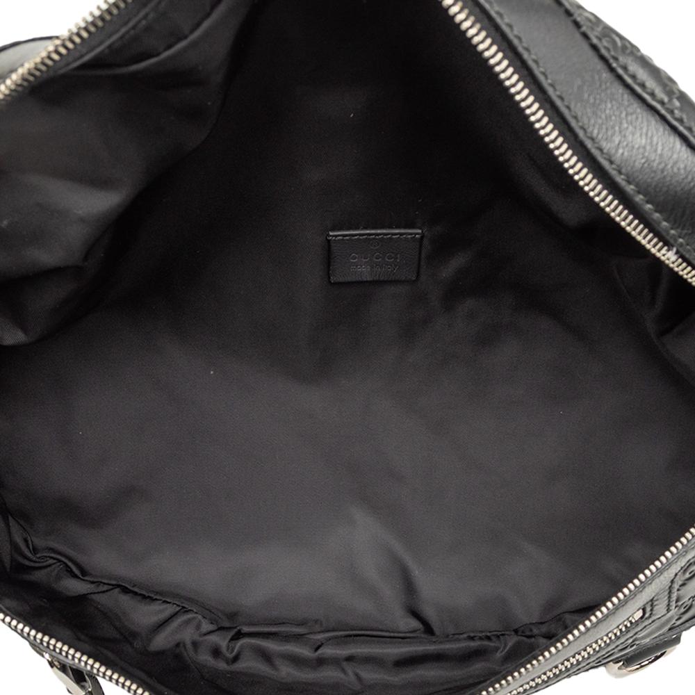 Gucci AB Gucci Black Calf Leather Guccissima Web Belt Bag Italy