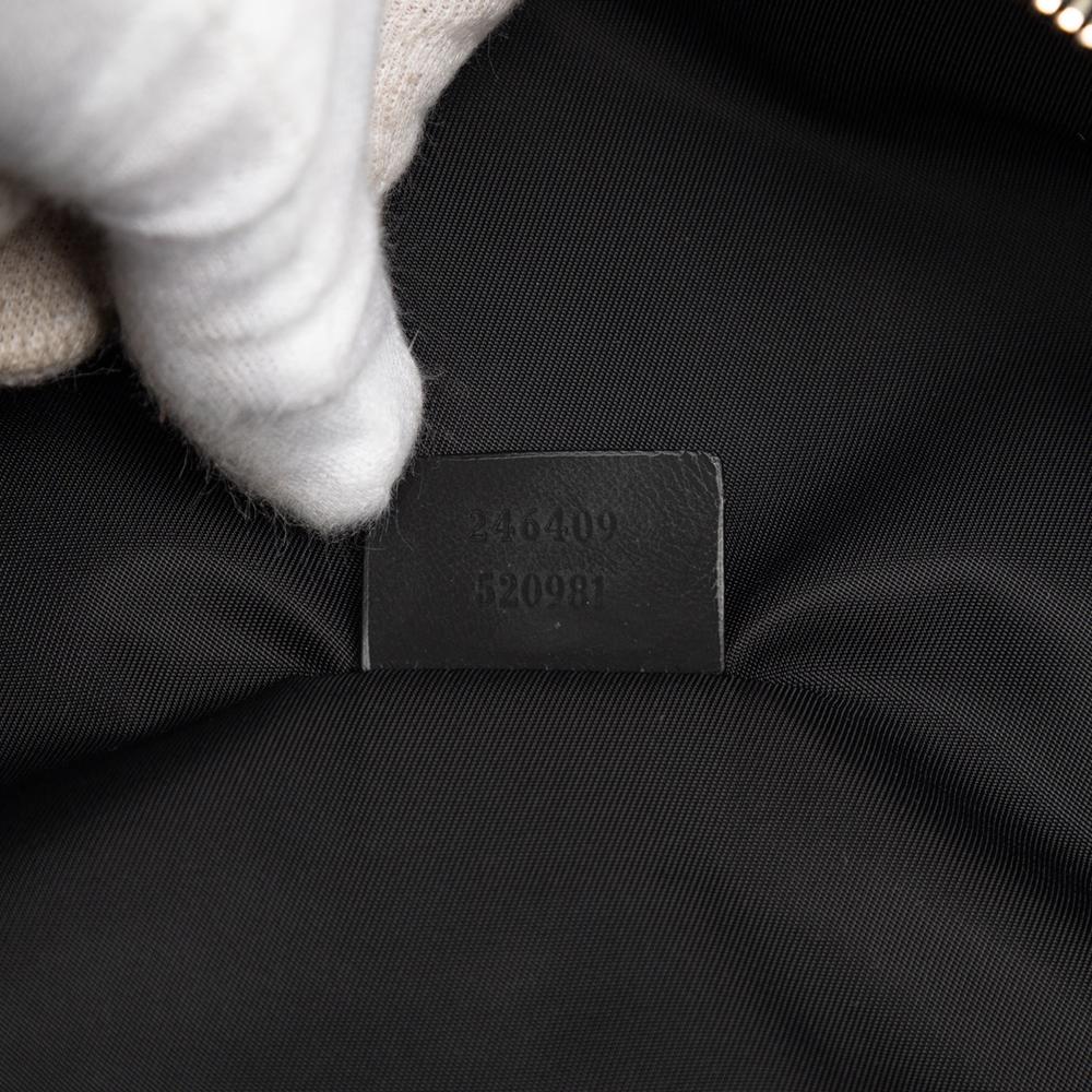 Gucci AB Gucci Black Calf Leather Guccissima Web Belt Bag Italy