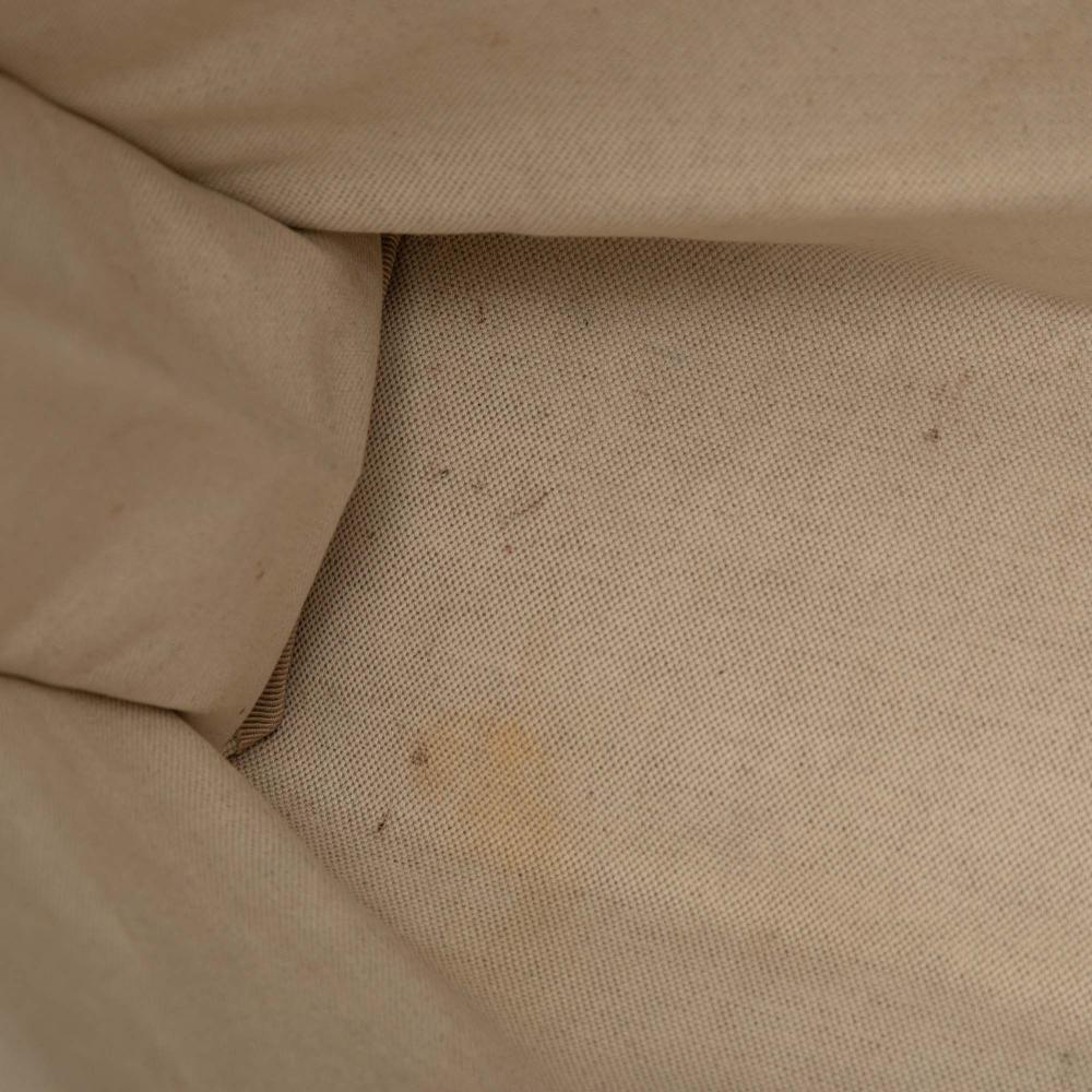Gucci B Gucci Brown Beige Coated Canvas Fabric GG Supreme Web Tote Italy