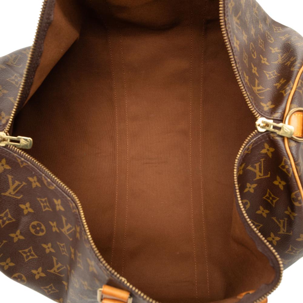 Louis Vuitton B Louis Vuitton Brown Monogram Canvas Fabric Monogram Keepall Bandouliere 55 France