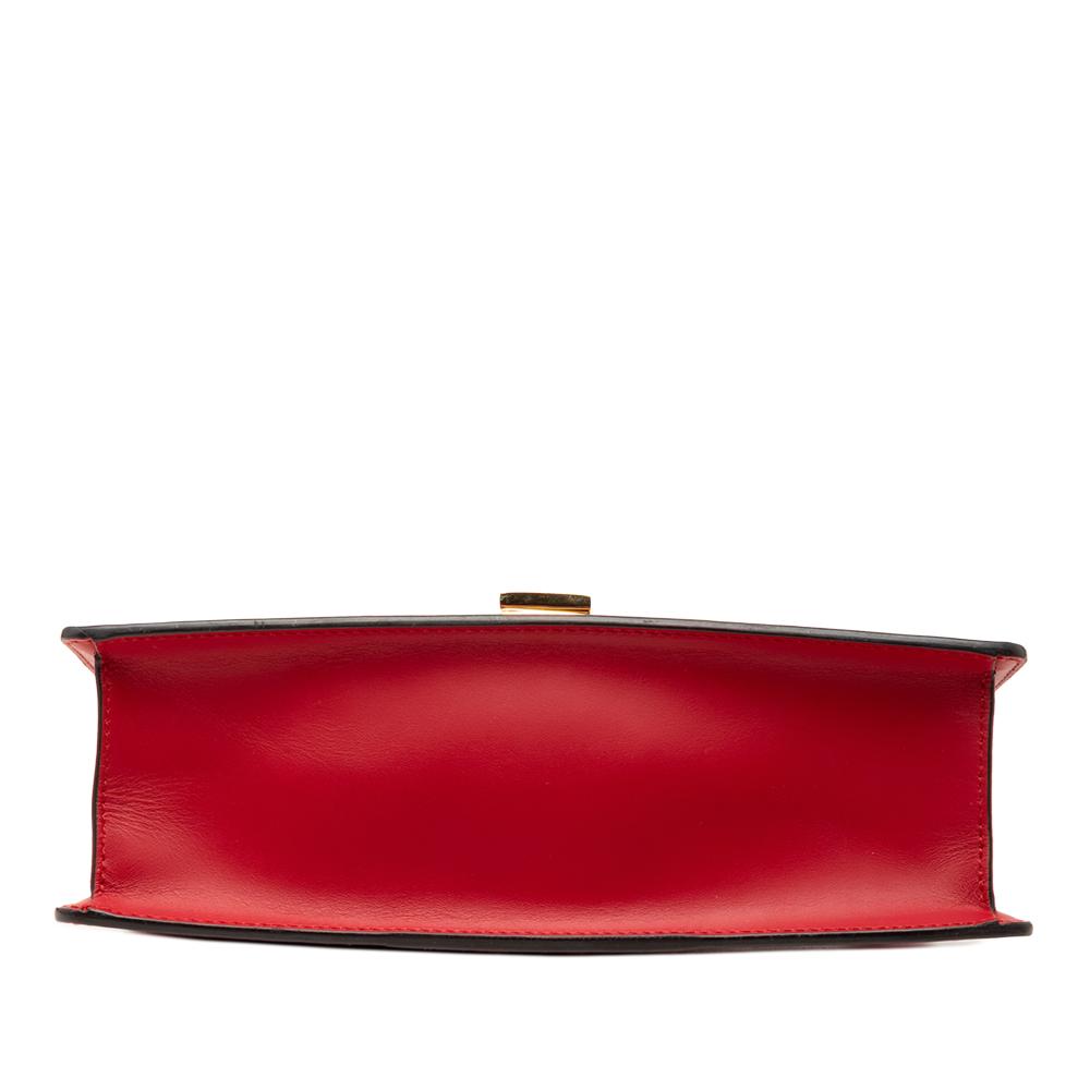 Gucci AB Gucci Red Calf Leather Small Sylvie Web Satchel Italy