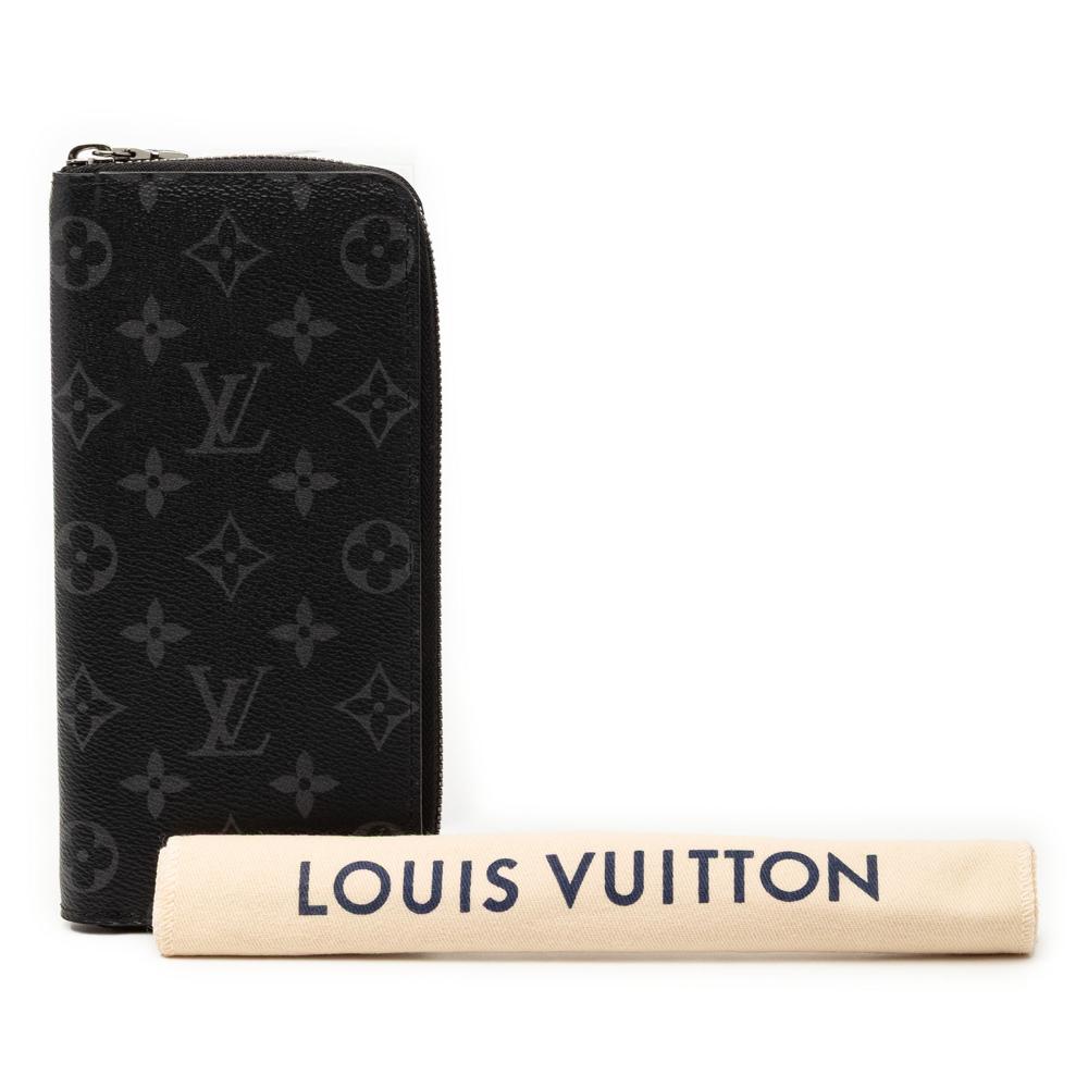 Louis Vuitton AB Louis Vuitton Black Monogram Canvas Fabric Monogram Eclipse Vertical Zippy Wallet Spain