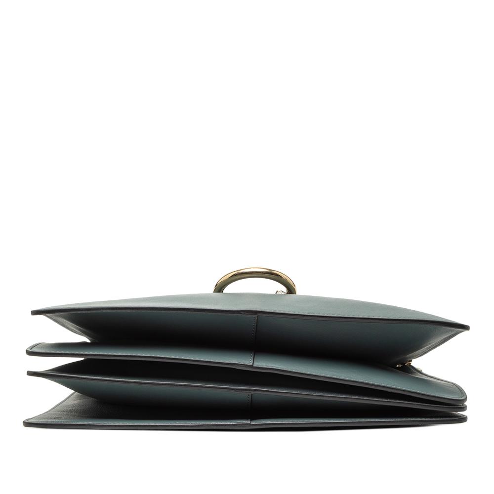 Chloé B Chloé Blue Calf Leather Medium skin and Suede Faye Crossbody Italy