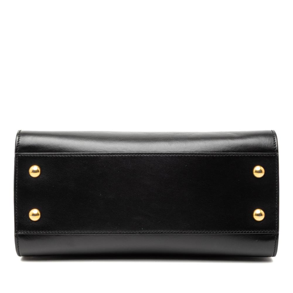 Saint Laurent B Saint Laurent Black Calf Leather Baby Monogram Cabas Satchel Italy