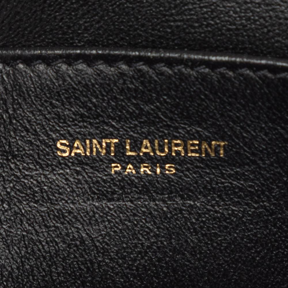 Saint Laurent B Saint Laurent Black Calf Leather Baby Monogram Cabas Satchel Italy