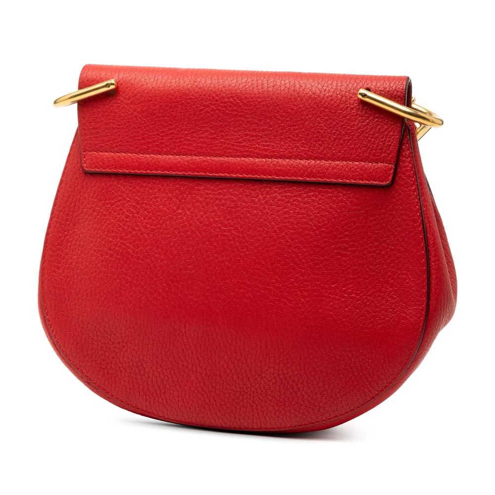 Chloé B Chloé Red Calf Leather Small Drew Crossbody Italy