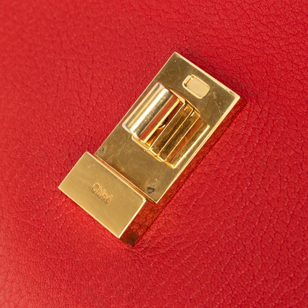 Chloé B Chloé Red Calf Leather Small Drew Crossbody Italy