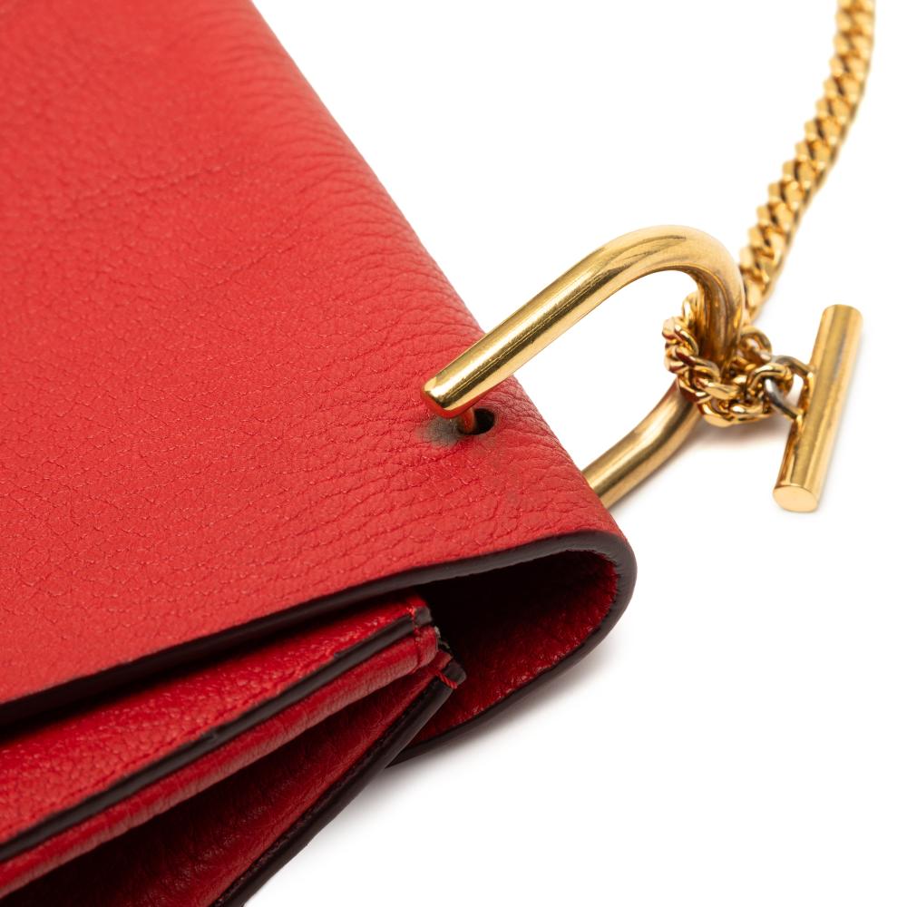 Chloé B Chloé Red Calf Leather Small Drew Crossbody Italy