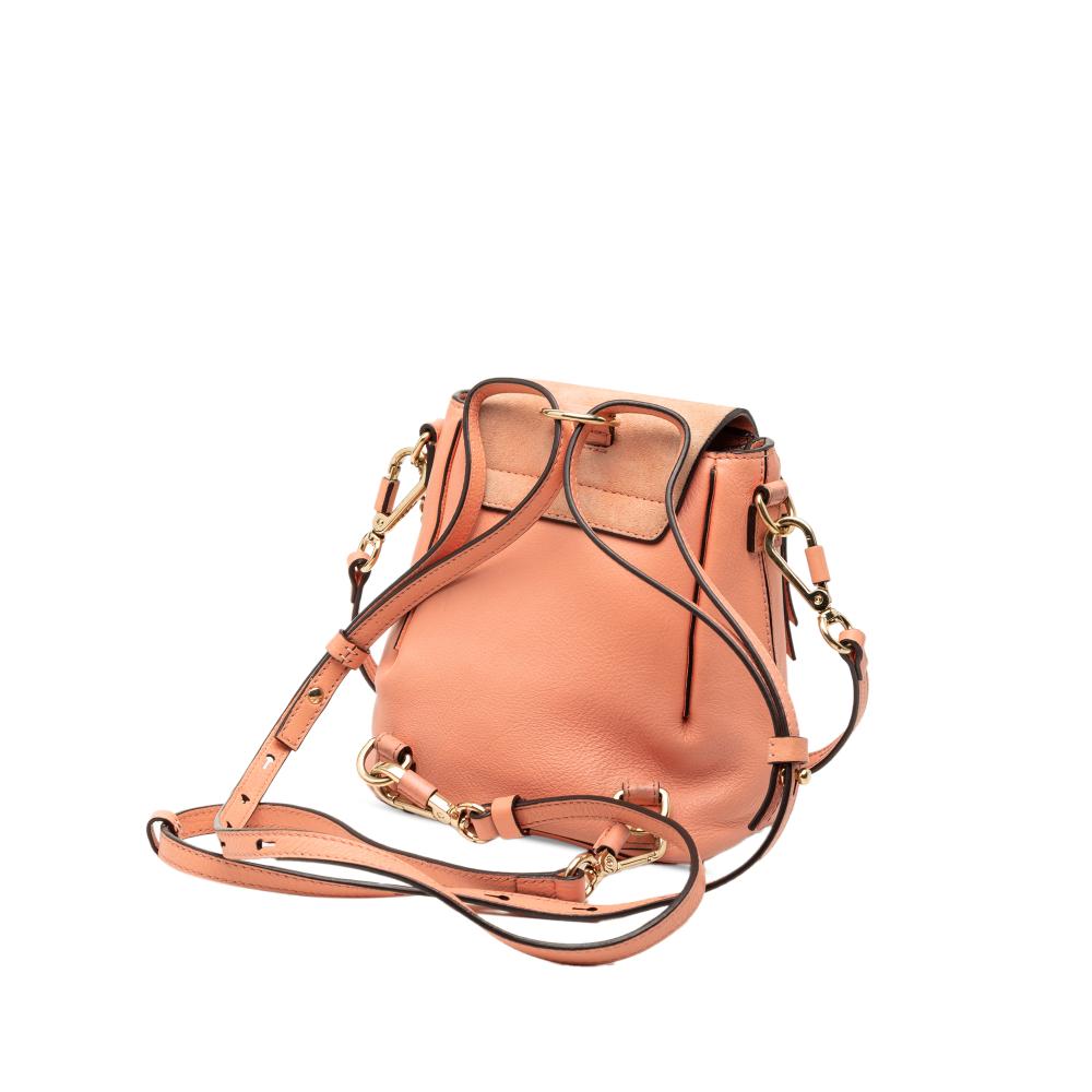 Chloé B Chloé Pink Salmon Calf Leather Mini skin and Suede Faye Backpack Italy