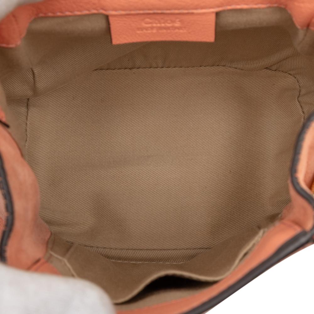 Chloé B Chloé Pink Salmon Calf Leather Mini skin and Suede Faye Backpack Italy