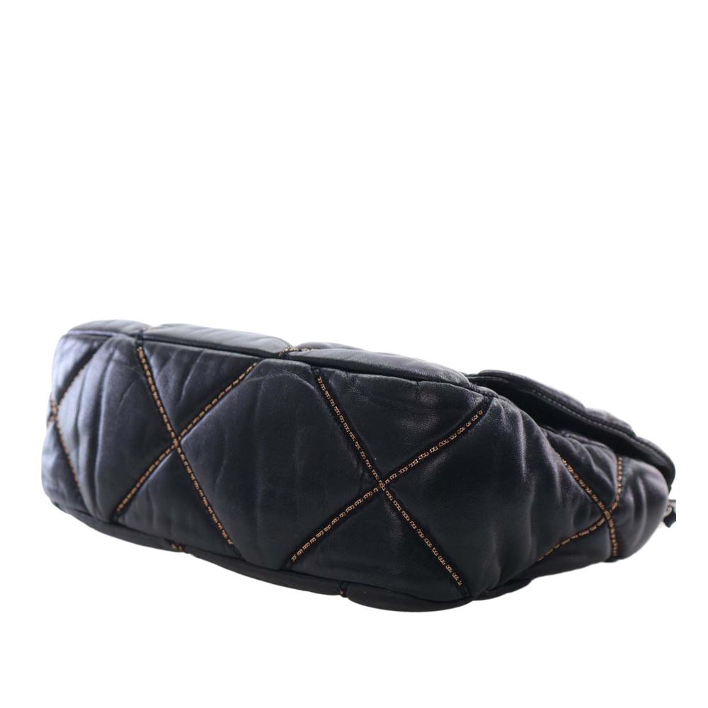 Chanel AB Chanel Black Lambskin Leather Leather Medium Lambskin 19 Flap Italy