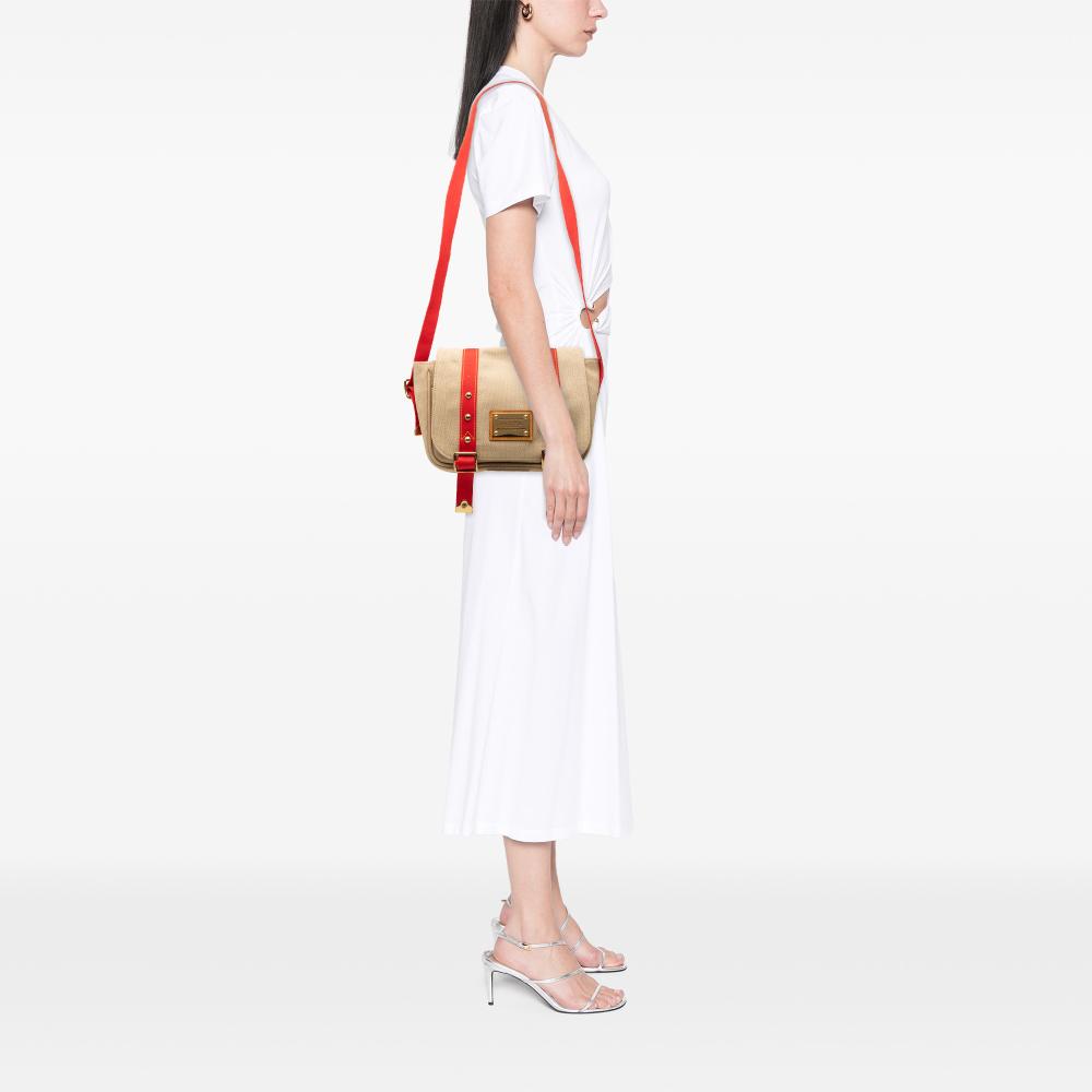 Louis Vuitton B Louis Vuitton Brown Beige Canvas Fabric Antigua Besace PM France