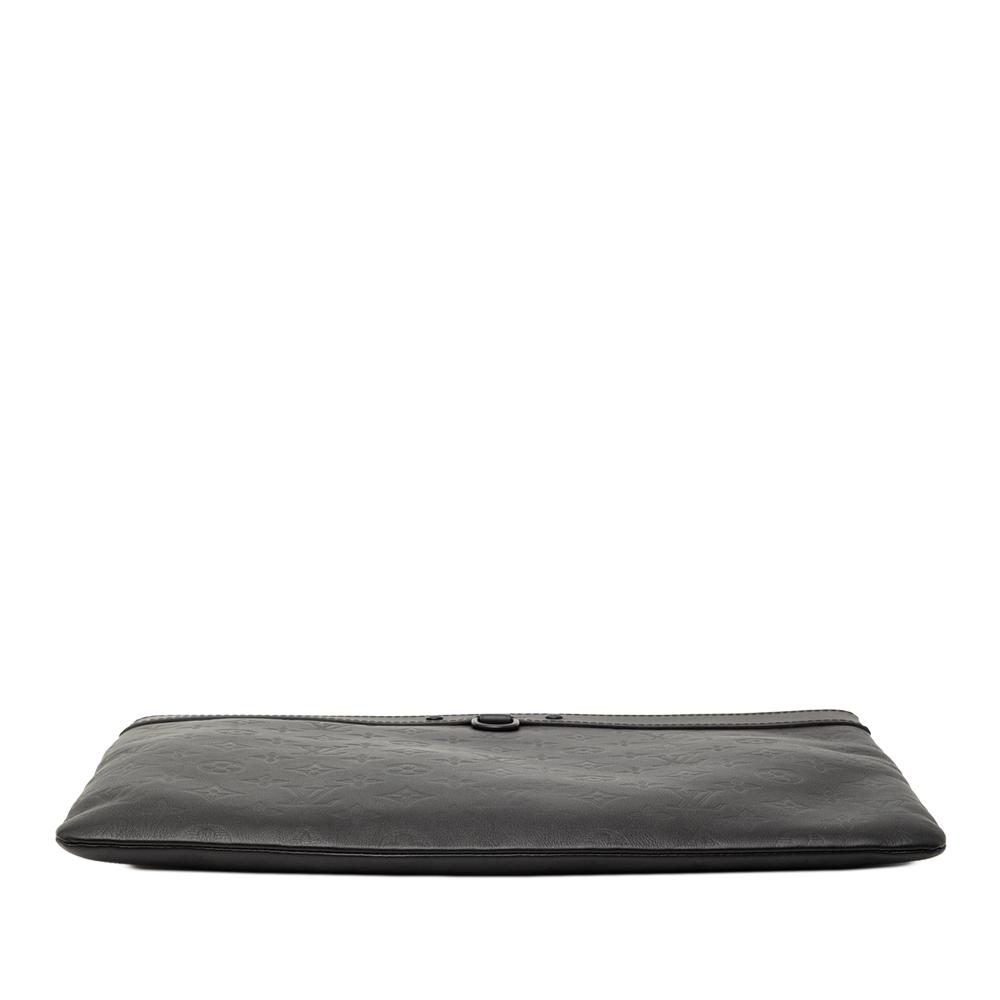 Louis Vuitton AB Louis Vuitton Black Calf Leather Monogram Shadow Discovery Pochette Spain