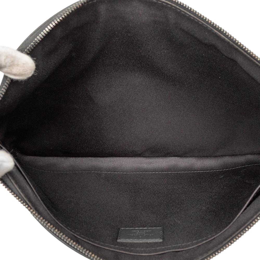 Louis Vuitton AB Louis Vuitton Black Calf Leather Monogram Shadow Discovery Pochette Spain