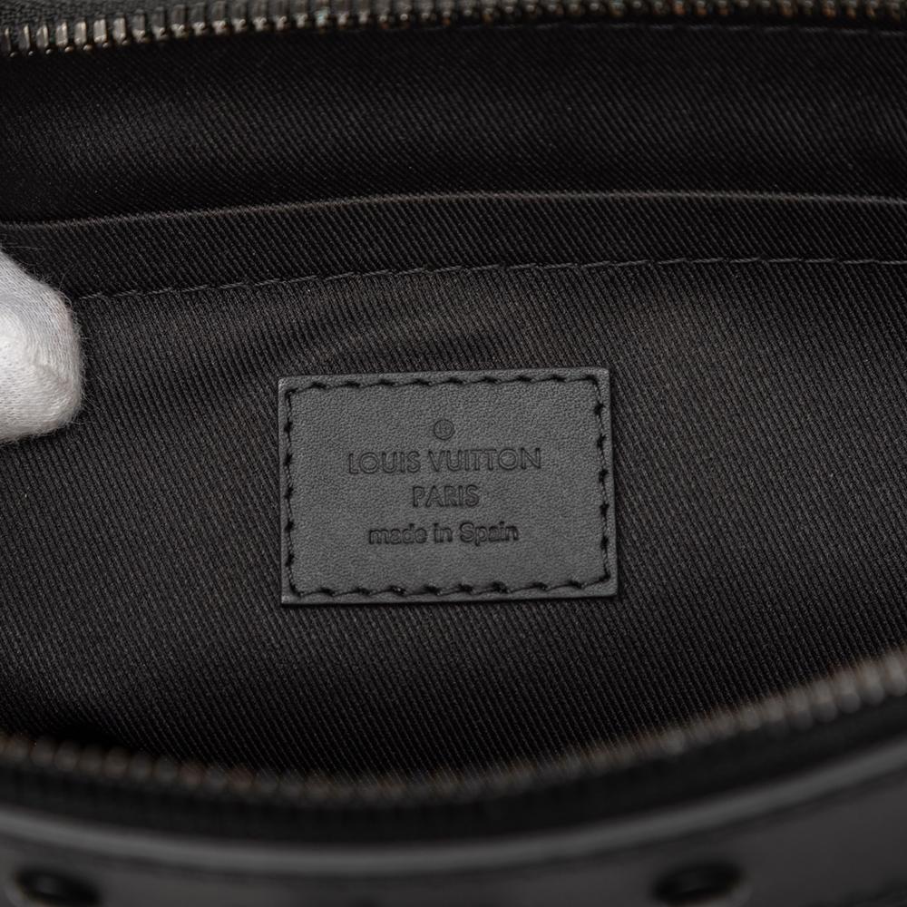 Louis Vuitton AB Louis Vuitton Black Calf Leather Monogram Shadow Discovery Pochette Spain